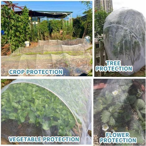 3x10M Feinmaschiges Garten-Moskitonetz für Gemüse, Blumen, Obst, Pflanzen (3 x 10 m) (1/4)