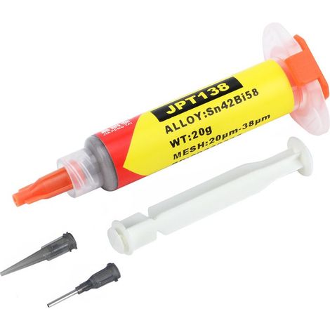Pâte à Souder - Sn42 Bi58 - Point de Fusion 138 °C - Pour Soudage Électronique BGA IC - 20 g (1/2)