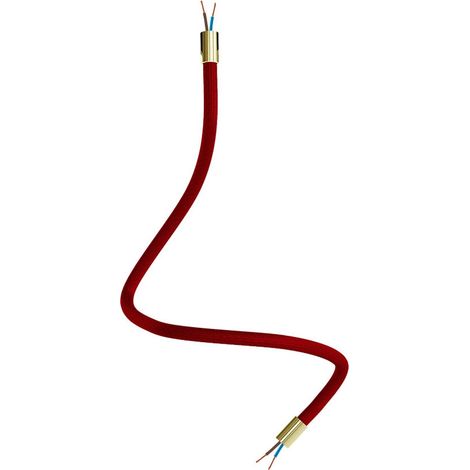 Creative-Cables Kit Creative Flex Verlängerungsschlauch (60 cm lang, Ø 10 mm) – Stoffummantelung RM19 Bordeaux und satinierte Bronze-Beschläge – Mit Metallendstücken und Zubehör (1/5)