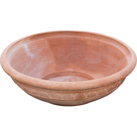 Vaso terracotta 127x127x40 cm Made in Italy Vaso ciotola Vaso grande da esterno artigianale Vasi terracotta grandi per piante (1/5)