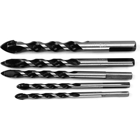 5 forets céramique pour carrelage, mèches à percer mural, outil bricolage trou, 6, 6, 8, 10, 12 mm (1/5)