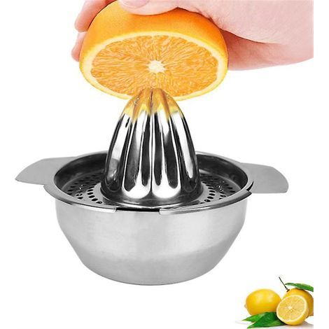 Manuelle Zitruspresse (1 Stück) – Professionelle Zitronenpresse mit konischer Edelstahlspitze – Orangensaftzentrifuge aus Edelstahl – 10 cm (1/5)