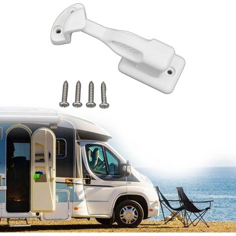 Loquet de porte sécurisé en nylon pour caravane, blanc (1/5)