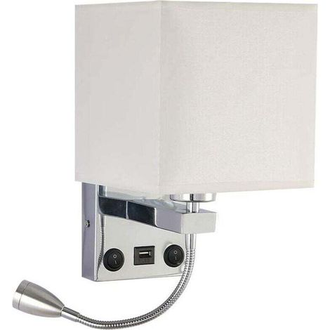 Applique Murale LED Moderne Interrupteur USB Chevet Chambre Tête de Lit Accueil Hôtel Sans Ampoules (1/4)