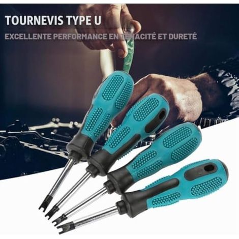 Jeu de 4 tournevis magnétiques en forme de U 1,7/2,0/2,3/2,6 (1/4)