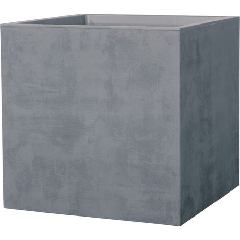 Deroma Pflanztopf Quadro Millennium Kunststoff 49 cm aschgrau mit Ablauflöchern