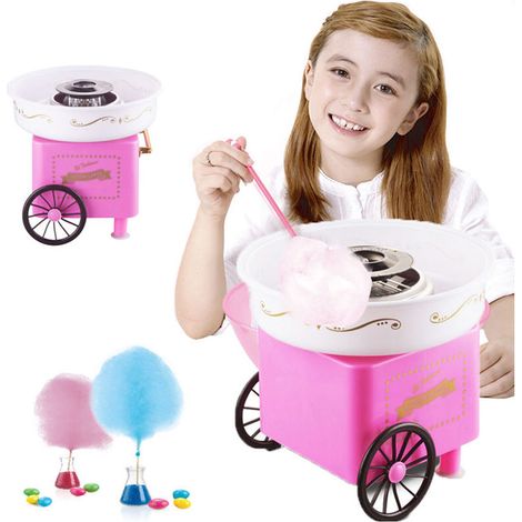 ® Retro Cotton Candy Appareil pour Maison,Plat pivotant en acier inoxydable,cadeau de fête de famille d'anniversaire,rose