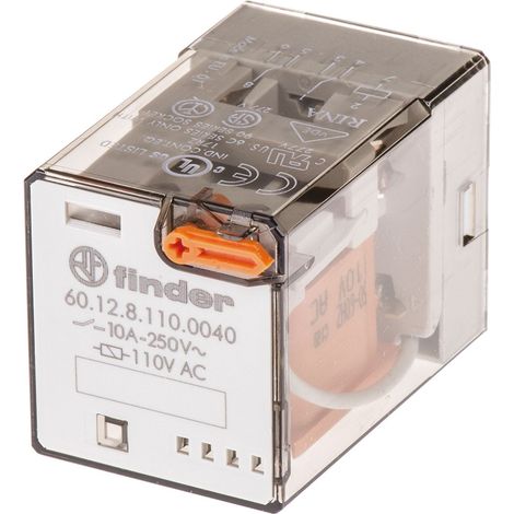 Finder 60.12.8.110.0040 Relais enfichable 110 V/AC 10 A 2 inverseurs (RT) 1 pc(s) Y527553