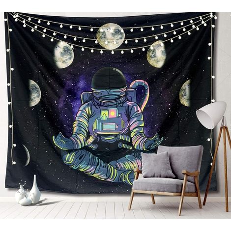 Tapisserie Mandala Tapisserie Galaxie Tapisserie Astronaute pour Enfant Homme W (1/4)
