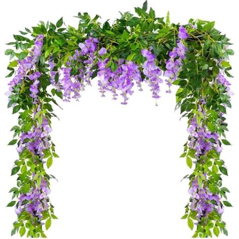 couronne de glycine artificielle-Couronnes suspendues, idéales pour les cérémonies de jardin à domicile, décorations florales