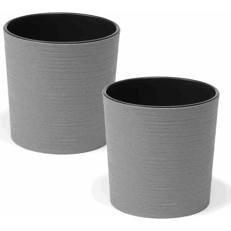 Pflanzgefäß LOCON 2er-Set 30 cm grau (1/4)