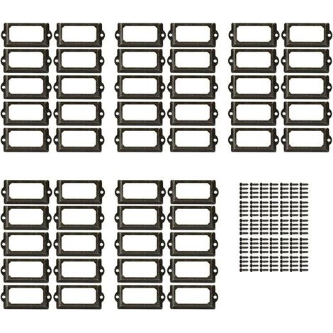 50 Pièces Porte Etiquettes Cadre. Porte-Étiquettes en Métal. Porte-Étiquettes pour Cartes de Nom de Tiroir. pour Plaques Nominatives. Armoire D'apothicaire. Tiroir D'archivage (1/4)