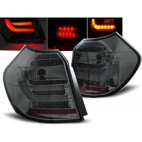 Paire de feux arriere BMW serie 1 E81/E87 de 09/2007 a 2011 LED BAR fume