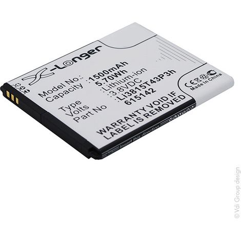 NX - Batterie téléphone, smartphone, GSM pour Amazing 3.8V 1500mAh - LI3815T43P3H615142