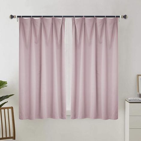 Rideau occultant pour salon, rideau isolant thermique, rideau à œillets, adapté aux portes-fenêtres (2 pièces, 100 x 110 cm).