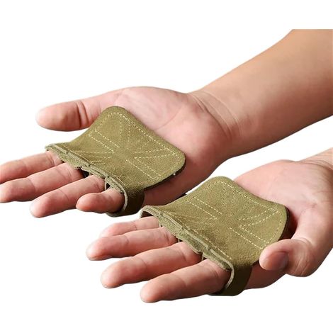 Gants De Protection Pour Musculation - Cuir De Vache - Doigts Partiels - Antidérapants - Pour Tirage, Entraînement Et Sport Outdoor - 1 Paire (1/5)