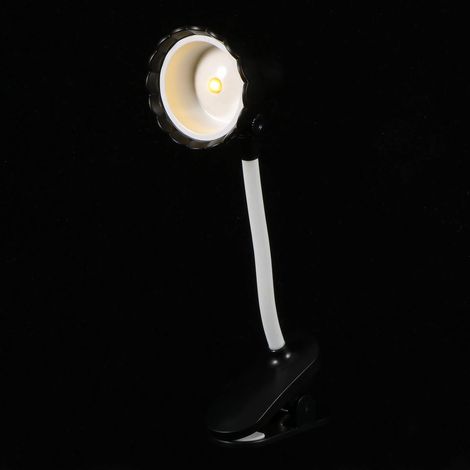 Lurrose Mini Lampe à Pince LED Noire en Plastique Protection des (1/5)