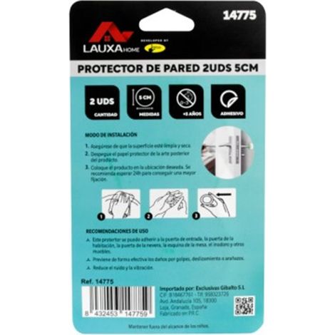 Protector De Pared Lauxa Home Pack 12 Uds - Diámetro 5cm Blanco Adhesivo