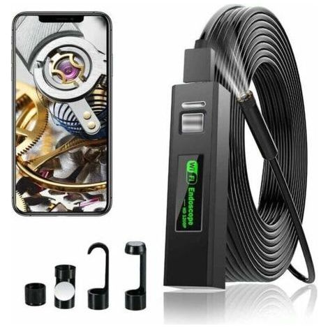Wireless Endoscope, Endoscope Camera, Pipe Inspection Camera HD 1200P Borescope for iPhone Android Phone/Tablet/Windows/Mac/Laptop/PC (5M) (1/4)