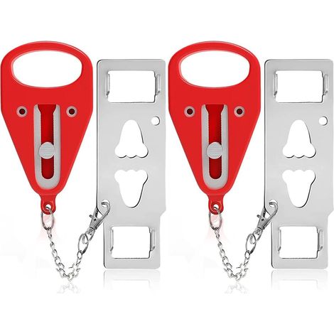 Serrure de sécurité pour porte, couleur rouge, antivol, pour installation domestique et usage quotidien.-AquaForge (1/5)
