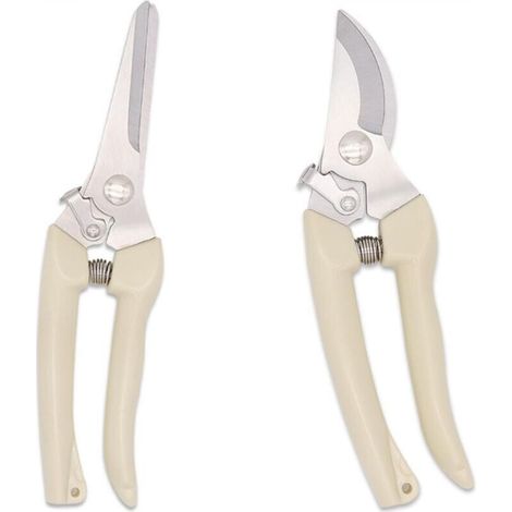 Set of 2 garden pruners, pack of 2, lightweight manual pruners, make smooth and clean cuts, powerful pruners suitable for florists, gardens and orchards, cutting machine (1/5)