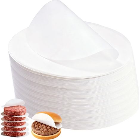 1000 Papier Sulfurisé, Disque Rond Ø11CM, Antiadhésif, Pour Hamburger, Viande, Cuisson (1/5)