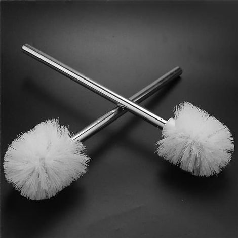 Lot de 3 têtes de brosse de toilette de rechange en acier inoxydable blanc (1/5)