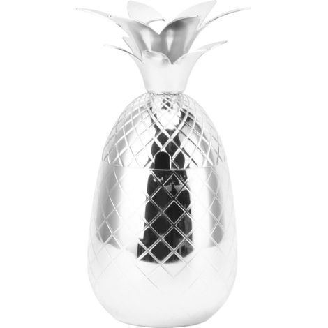Shaker à cocktails en forme d'ananas, en acier inoxydable poli, surface lisse, 500 ml, argenté, pour bar à domicile (1/5)