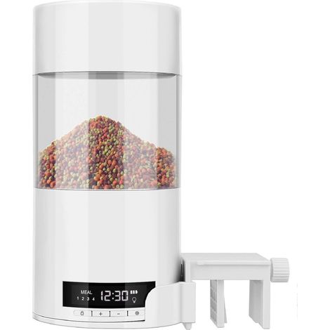 Automatischer Fischfutterspender für Aquarien, 500 ml, verstellbar, schwarz (1/5)
