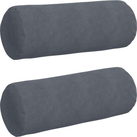 Maison Exclusive - Cuscini a rullo 2 pcs Grigio scuro Ø 25 x 70 cm