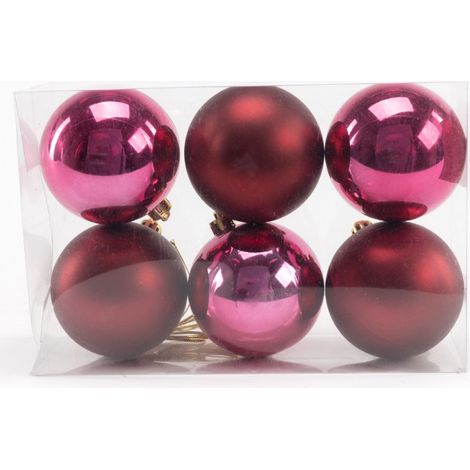 TrendLine Weihnachtskugeln aus Glas Ø 8 cm magnolienrosa 6 Stück Glaskugeln (1/3)