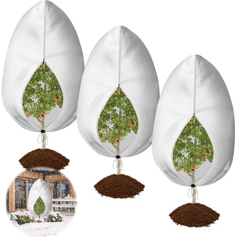 3 pièces Housse Hivernage Plante,Voile d'Hivernage,120 x 80cm Plante Exterieur Housses De Protection,Toile Hivernage Plante Réutilisable Avec Cordon De Serrage,Pourplantes Pour Olivier Palmier (1/5)