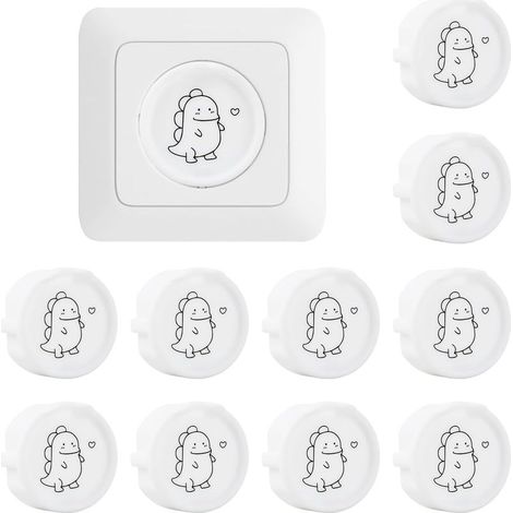 10 Pièces Cache Prise Bébé Sécurité Enfant pour Prises Cache-Prises Universels Protection Contre les Chocs Électriques Poussière et Éclaboussures Motif Décoratif en Silicone (1/5)