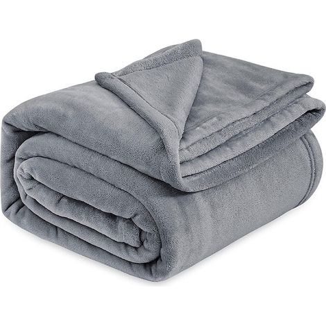 Plaid flanelle corail 180x200cm 800g grande couverture lit (1/5)