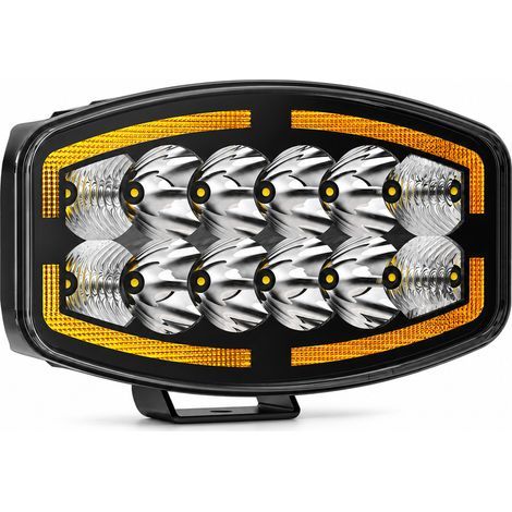 Faro da lavoro LED bianco con luce diurna ambra per camion, faro ausiliario di guida (1/5)