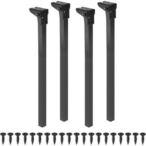 Lot de 4 pieds de table pliants en métal de 70 cm - Pieds de rechange pour armoire, canapé, chaise, lit (1/5)