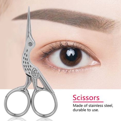 Ciseaux à Sourcils Professionnels en Acier Inoxydable Doré et Argenté (1/4)