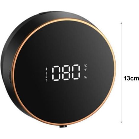 Distributeur de Savon Automatique Mural Suspendu 300ML 3 Vitesses Etanche IPX5 Affichage de la Température Diamètre 13cm Noir (1/4)