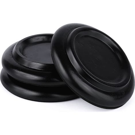 Lot de 3 tasses pour roulettes de piano à queue - En bois - Avec mousse antidérapante et anti-bruit - Pour piano à queue - Noir (1/5)