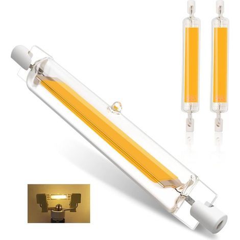 2 bombillas LED R7S de 78 mm y 10 W – Regulables, luz blanca cálida de 3000 K (1/5)