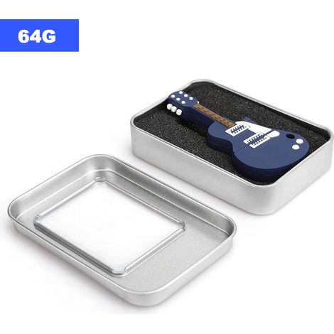 Clé USB 64Go en forme de guitare PVC, accessoire PC pour Vista/OS X/Linux, mémoire de stockage portable (1/5)