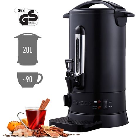 AREBOS Acqua Calda tè Caffè Dispenser 20 L Scaldabagno Distributore Bevande Calde 1650W (1/5)
