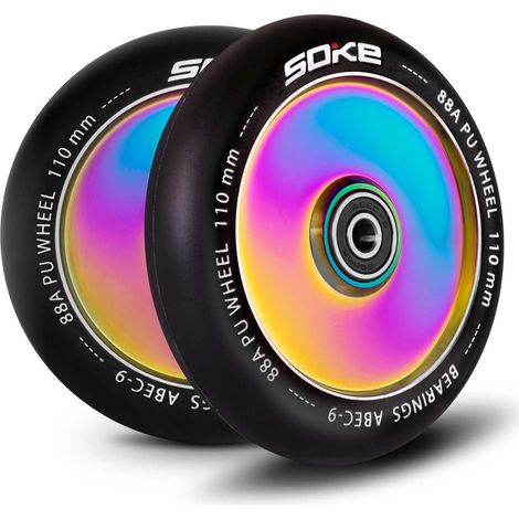 Regenbogenfarbene 110 mm Full-Scooter-Räder, 2er-Pack