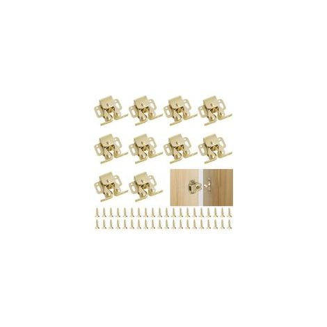 10 serrures pour portes d'armoires, serrures pour portes de meubles, serrures à double rouleau, avec 40 vis, adaptées aux armoires et aux penderies. (1/5)