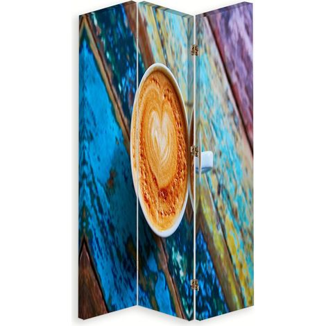 Paravento bilaterale 360, Caffਠsu un tavolo rustico - 110x170 (1/5)