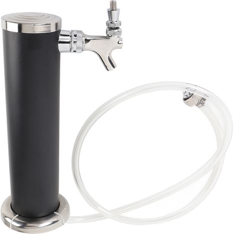 Tour à bière pression en acier inoxydable à un robinet, colonne de 7,6 cm (3 pouces), kit distributeur de bière pression pour fêtes, pubs et restaurants, couleur noire (1/5)