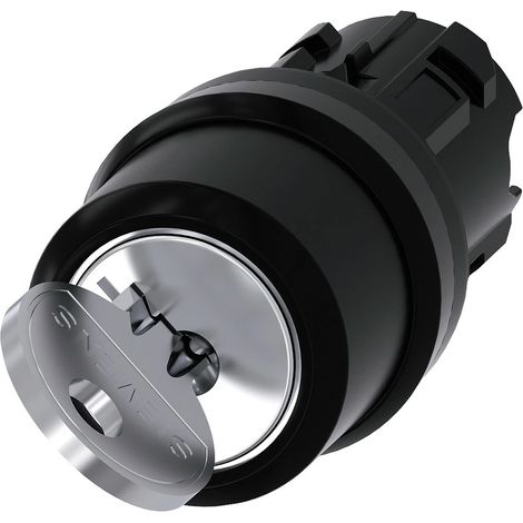 Siemens Interruptor de llave RONIS, 22mm, redondo, Plástico, Extracción de llave O+I, 3SU10004BF110AA0