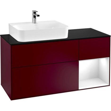 V&B Waschtischunterschrank Wandbeleuchtung Finion 120cm, Pl b m, Reg li glo wh. Lac, Peo m (1/2)