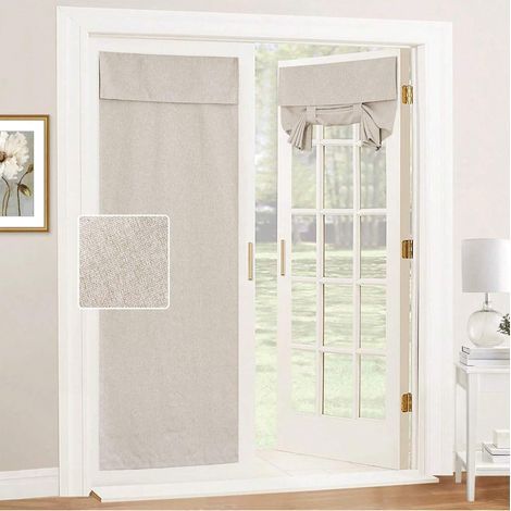 Stück lichtdurchlässiger Leinen-Türvorhang mit Haken und Klettverschluss, kein Bohren erforderlich, einfache Montage und Demontage, geeignet für ein Schlafzimmerfenster zur Miete: 66 x 175 cm (1/5)