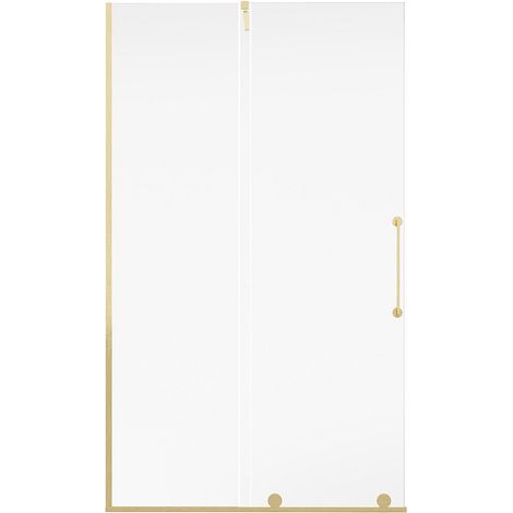 Parete per doccia walk-in con porta scorrevole in metallo stile industriale Dorato 120 x 200 cm - YOREM